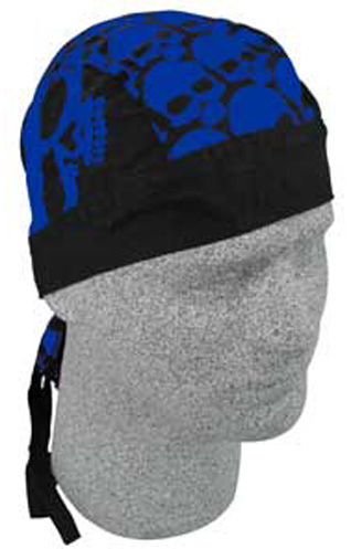 Big Royal Blue Skull Heads, Standard Headwrap